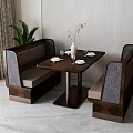 New Chinese Style Card Seat Dining Table and Chair Combination 3d model