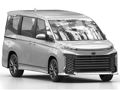 Silver Modern Minivan With Sleek Design Front Grille And Large Windows 3d model