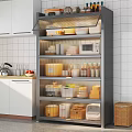 Large Capacity Kitchen Sideboard Cabinet With Frosted Glass Doors Organize Kitchenware And Small Kitchen Appliances