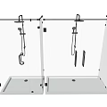 Modern Shower Sauna Interior With Glass Partitions And Shower Head Fixtures