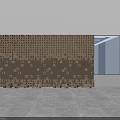 Cultural Wall With Chinese Characters And 3D Wooden Blocks In Modern Indoor Exhibition Space