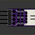 Purple Electronic Circuit Module With Black Pin Connectors White Interface And Components