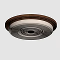 Round Modern Ceiling Light With Layered White Shade And Copper Frame Design 3d model