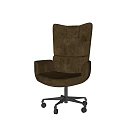 Brown High Back Office Chair With Swivel Wheeled Base And Comfortable Design