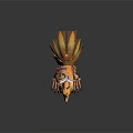 Golden Phoenix Game Character With Fiery Feathers And Armored Legs