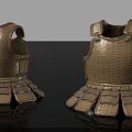 Ancient Weapon Body Armor Woven Design Brown Material With Metal Buckles