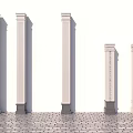 New Chinese Style Villa Corner Column 3d model