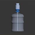 Practical Household Water Container With White Body And Blue Pump Dispenser