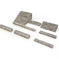 Natural Stone Scene Construction Components Including Steps And Long Blocks