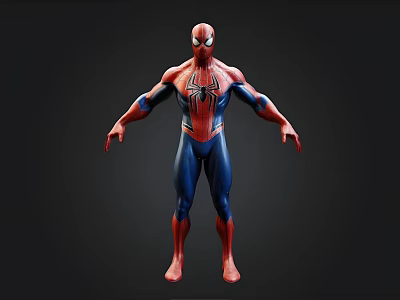 Spider Man Action Figure Model With Detailed Red And Blue Suit Standing Pose 3d model