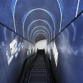 air-raid shelter tunnel escalator 3d model
