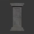 Architectural Gray Stone Pillar With Square Top And Textured Base Design