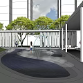 MOSAIC CENTER Main Entrance Gate with Modern White Columns and Outdoor Seating Area Amid Greenery
