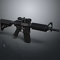 Modern Tactical Black Rifle with Scope Handguard Magazine and Stock Design