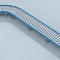 Blue Curved Roller Conveyor Industrial Equipment For Heavy Duty Material Transport