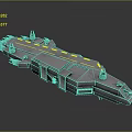 Interstellar Gray Spaceship With Yellow Lines And Futuristic Aerospace Structure Design