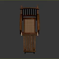 Natural Wooden Reclining Lounge Chair With Armrests And Footrest Design