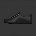 Black Low Top Casual Sports Shoes With Shoelaces Comfortable Design For Daily Wear