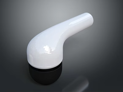 White Wireless Earbud Computer Accessory With Black Base And Smooth Glossy Finish 3d model
