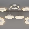 Modern Ceiling Lights With Various Designs Including Circular And Flower Shapes 3d model