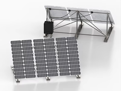 Industrial Solar Panel Equipment With Sturdy Mounting Structure For Energy Generation 3d model