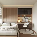 Tatami Bedroom Design With Tatami Bed Wooden Cabinets Desk Chair Window And Recessed Lighting