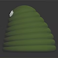 Cute Green Spiral Toy With Big Eyes And Glowing Reflective Base