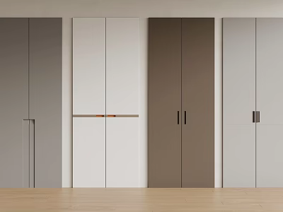 Modern Sleek Wardrobe Doors In Gray White And Brown For Home Interior Design 3d model