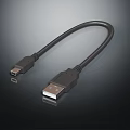 Black USB Data Cable With USB Type A And Micro USB Connectors For Devices