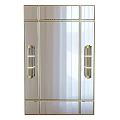 Elegant Gold Framed Glass Mirror With Decorative Handles And Modern Design