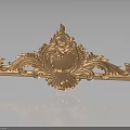 Ornate Golden Architectural Decorative Piece With Intricate Scroll And Floral Patterns