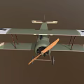 Vintage Military Biplane Fighter Plane With Cross Insignia And Camouflage
