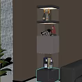 Modern Wine Cabinet Interior Design With Wooden Wall White Shelves Holding Wine Bottles And Glasses