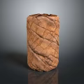 Wood Stone Material Cylindrical Decorative Vase With Natural Textured Surface Handcrafted Rustic Design