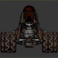 Off Road Sporty Vehicle With Large Tires Red Seat And Steel Frame Design