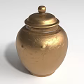 Luxurious Gold Jewelry Storage Jar With Intricate Patterns And Decorative Lid