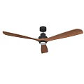 Modern Ceiling Fan With Wooden Blades Metal Frame And Light Fixture Design View