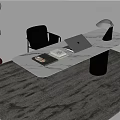 Italian Desk and Chair Combination Ornaments Table Lamp 3d model