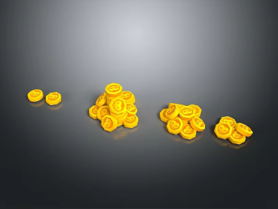 Yellow Household Items Stacked In Various Pile Sizes For Home Decoration Use 3d model