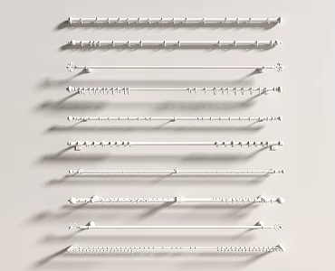 Modern curtain rod Roman rod metal rod slide rod 3d model