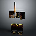 Modern Honeycomb Design Equipment With Suspended Modules Circular Accents And Stable Base