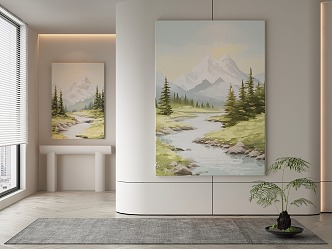 Quiet Landscape Painting Decorative Painting 3d model