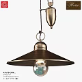 Modern Brass Pendant Light With Adjustable Cord And Conical Metallic Shade