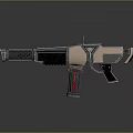 Futuristic Sci Fi Weapon With Metallic Finish Sleek Structure And Detailed Grip