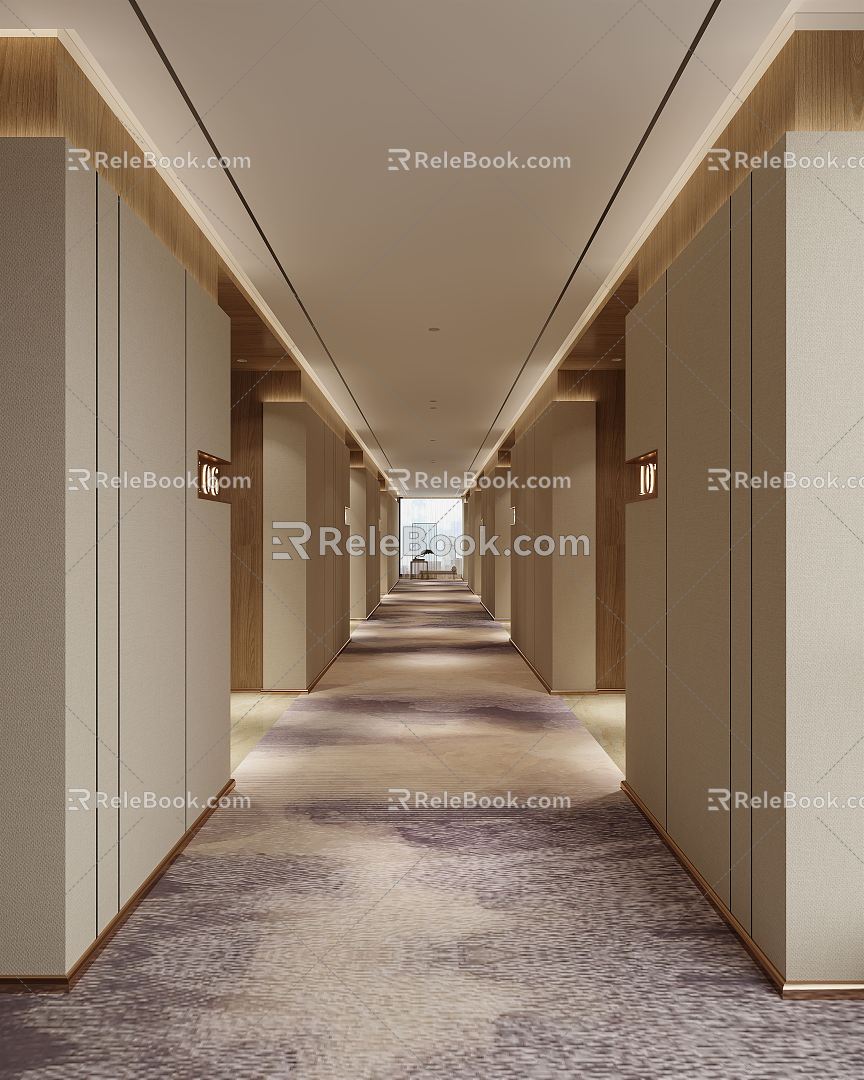 Modern Hotel Aisle 3d model