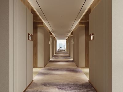 Modern Hotel Aisle 3d model