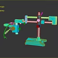 Light Blue Mechanical Game Movie Character Featuring Metal Stand Joints And Stable Base