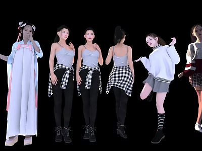 Fine Model Sexy Ancient Dress Beauty Sexy Girl 3d model