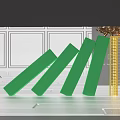 Modern Business Equipment With Bull Bear Symbols On Green Domino And Golden Tower