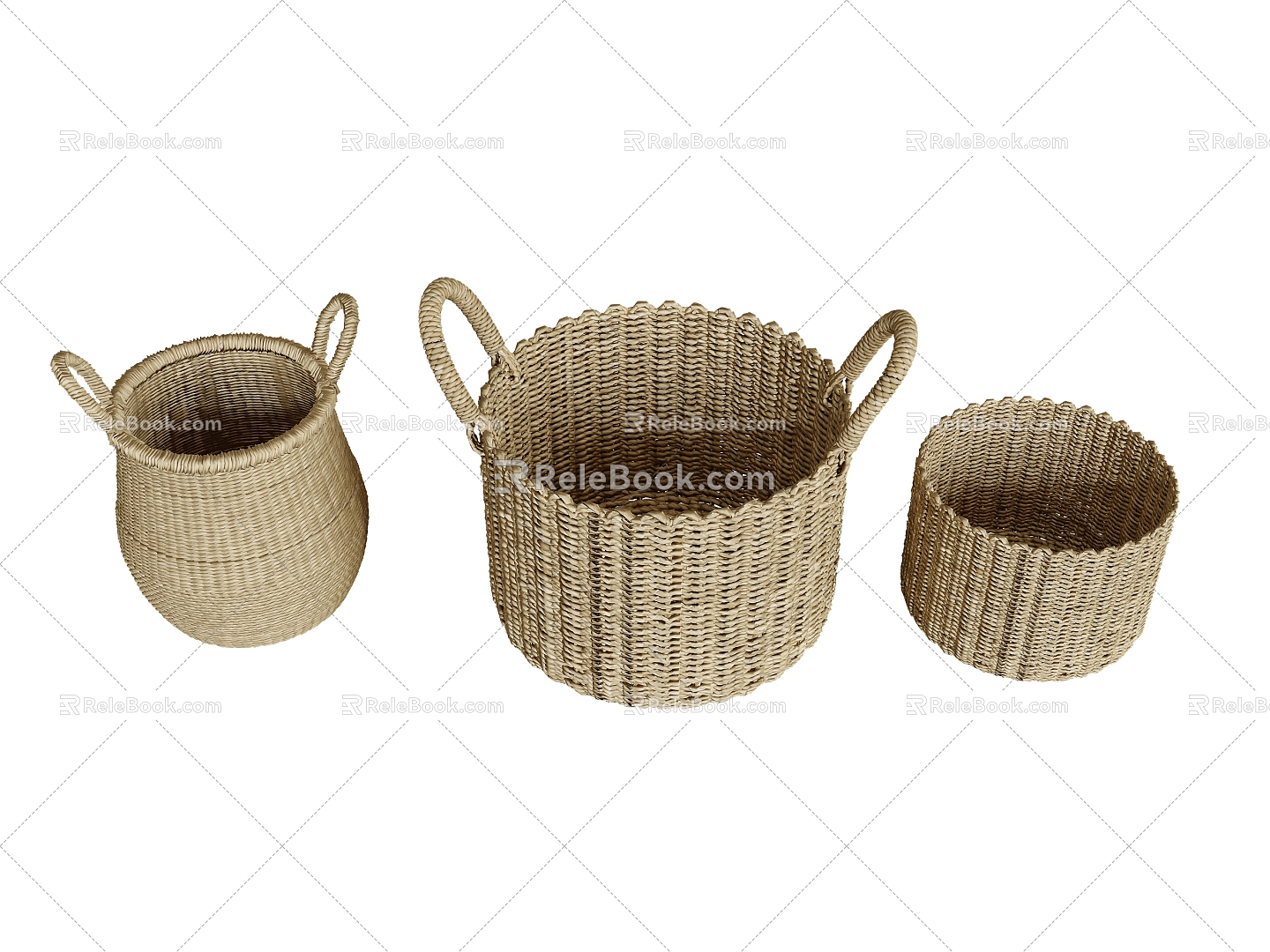 Weaving Basket Weaving Storage Basket Storage Basket Bamboo Basket 3d model